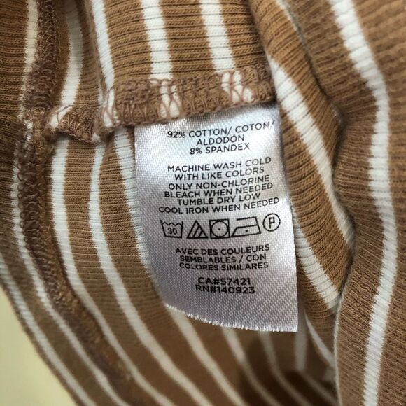 Loft Striped Ribbed Mock Neck Top - Picture 3 of 4